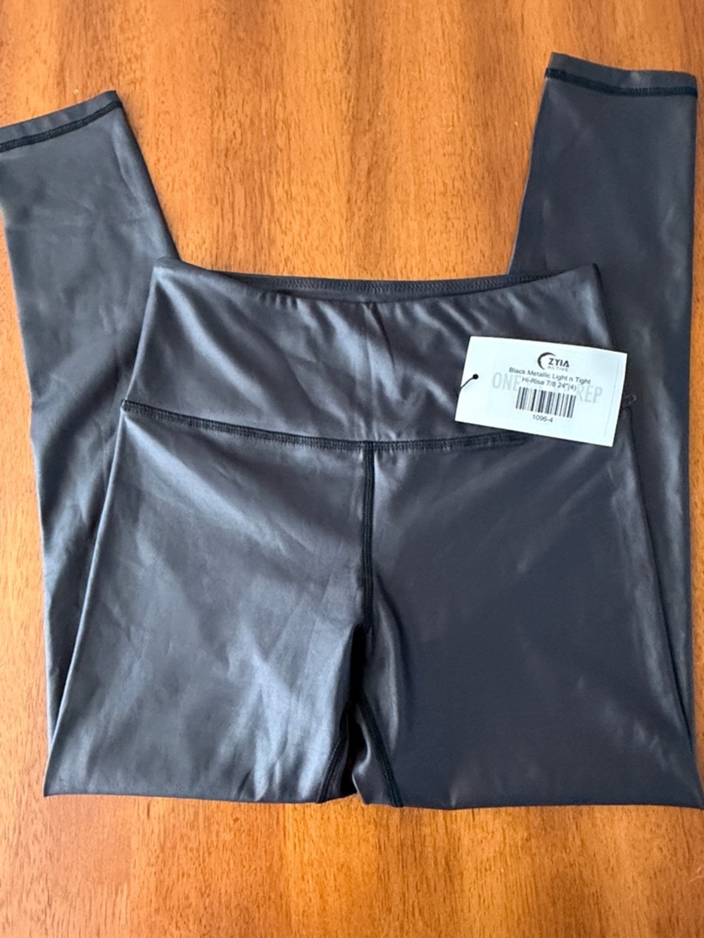 ZYIA Black Metallic Leggings - Shimmer Active Tights